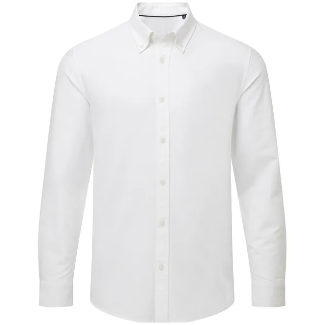 Mens Cotton Long Sleeve Oxford Shirt — White